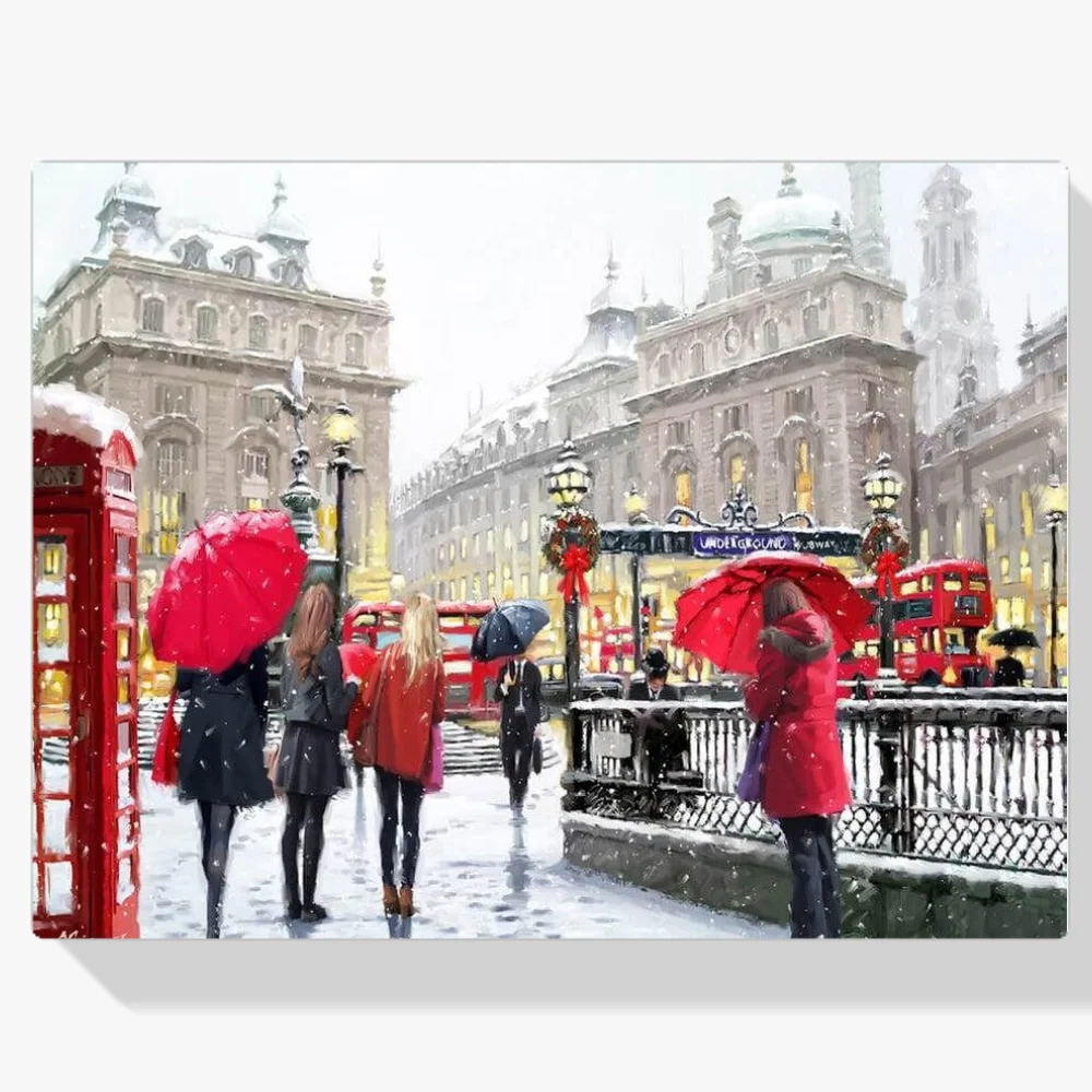 Pintura Diamante - Londres en la nieve