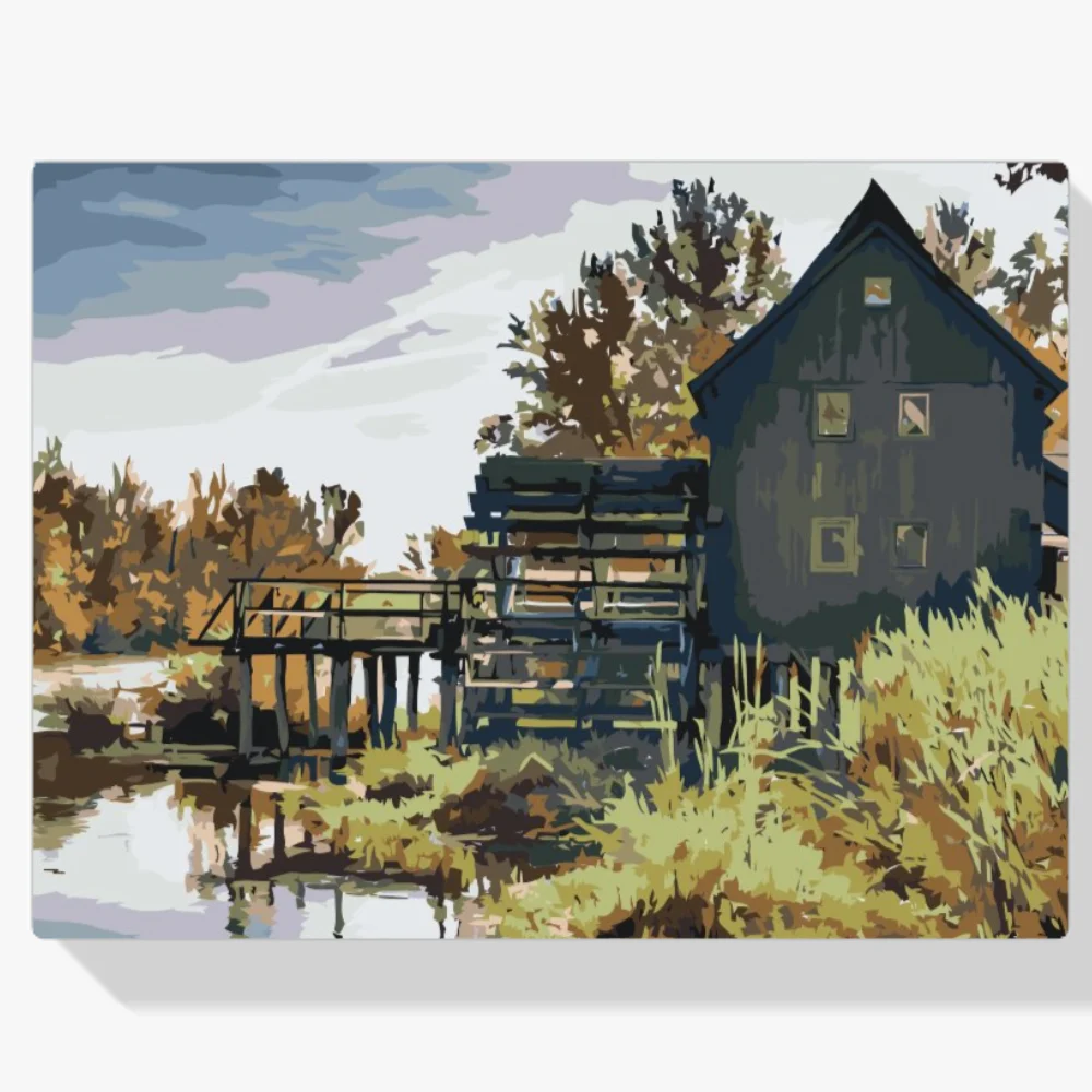 Pintura Diamante - Molino de agua