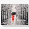 Pintura Diamante - Mujer caminando por el parque
