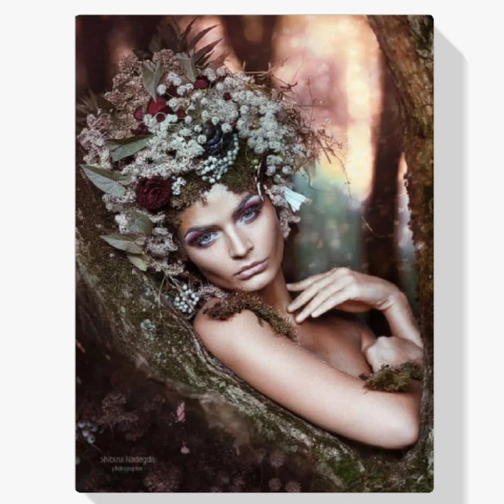 Pintura Diamante - Mujer con flor y árbol