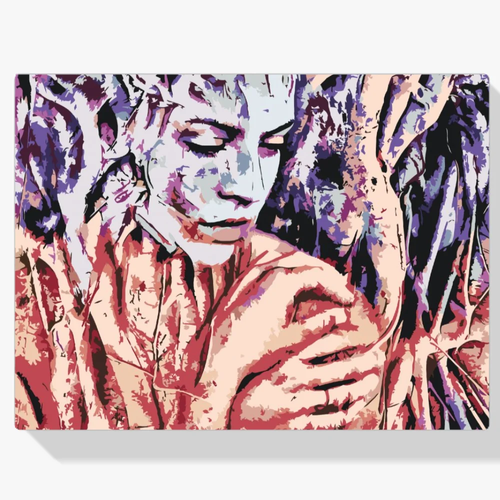 Pintura Diamante - Mujer entre las raíces de un árbol