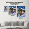 Pintura Diamante - Muñeco de nieve para casa de Navidad