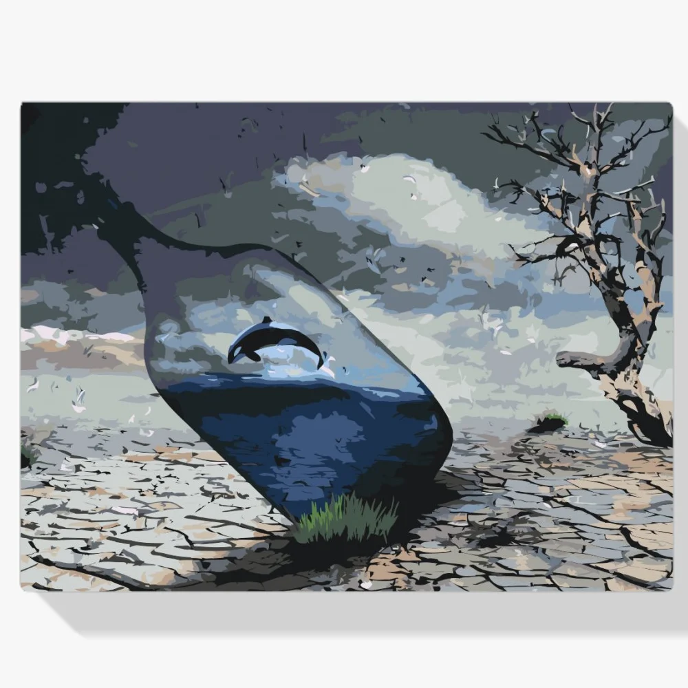 Pintura Diamante - Orca en una botella