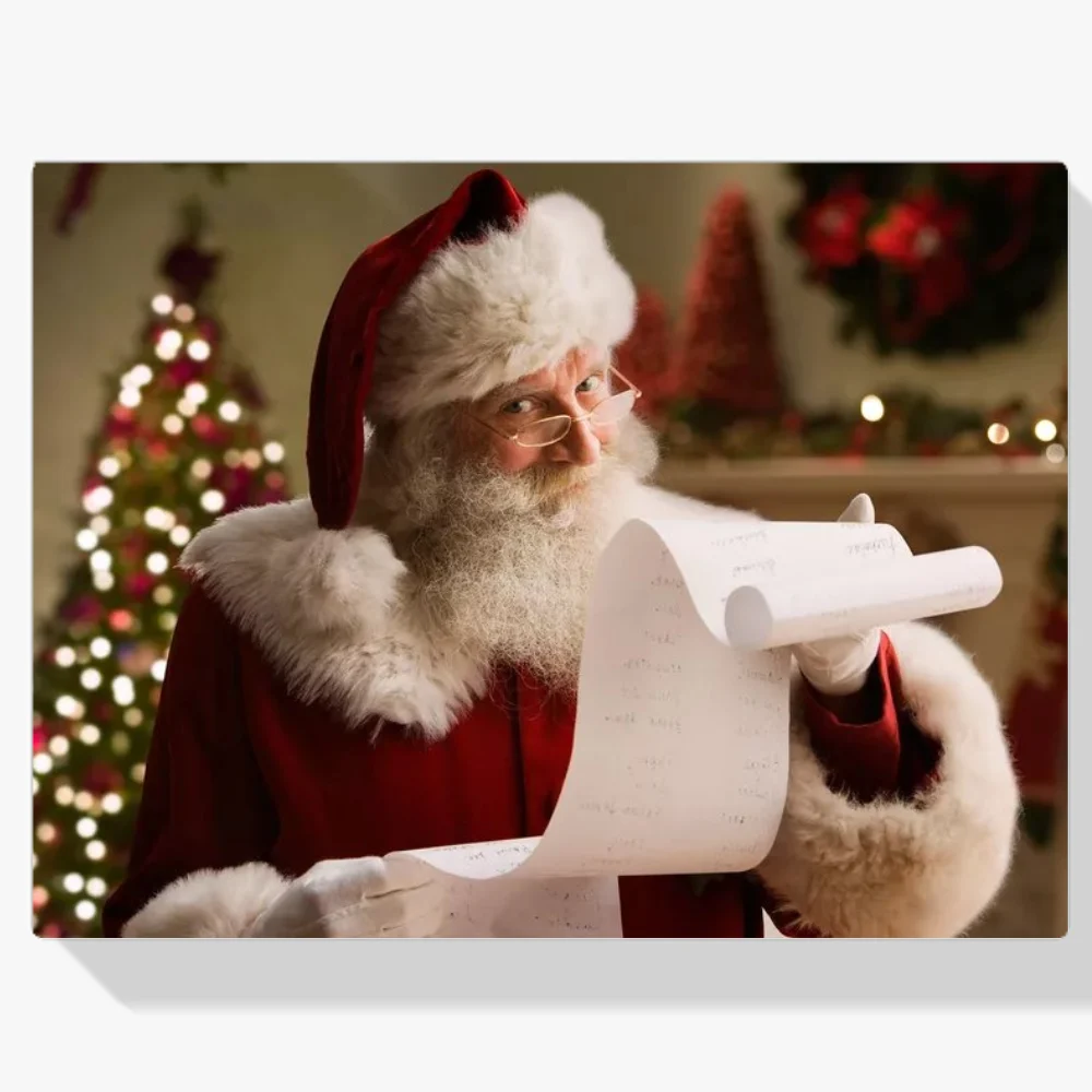 Pintura Diamante - Papá Noel con el libro grande