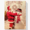 Pintura Diamante - Papá Noel con muñeco de nieve