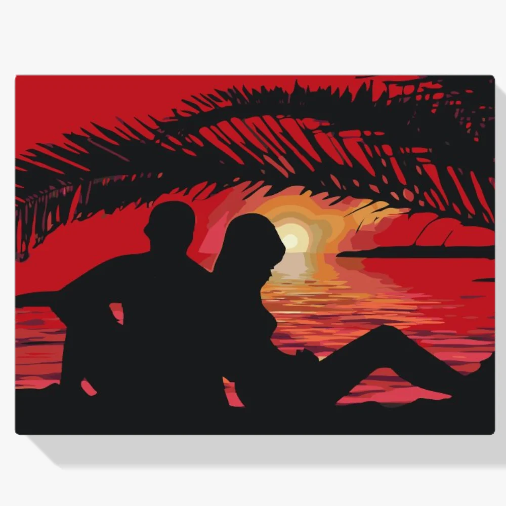 Pintura Diamante - Pareja enamorada al atardecer