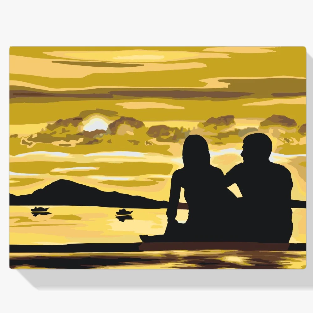 Pintura Diamante - Pareja enamorada al atardecer 2