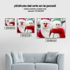 Pintura Diamante - Pequeño Papá Noel y pequeño muñeco de nieve