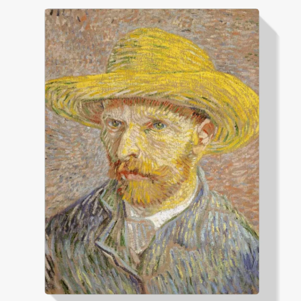 Pintura Diamante - Retrato Vincent van Gogh con sombrero de paja