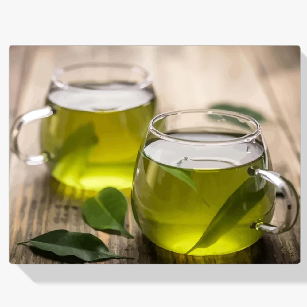 Pintura Diamante - Retro - Té verde