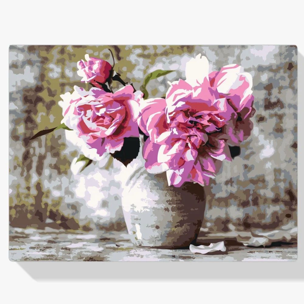 Pintura Diamante - Rosas rosadas