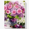 Pintura Diamante - Rosas rosadas en florero