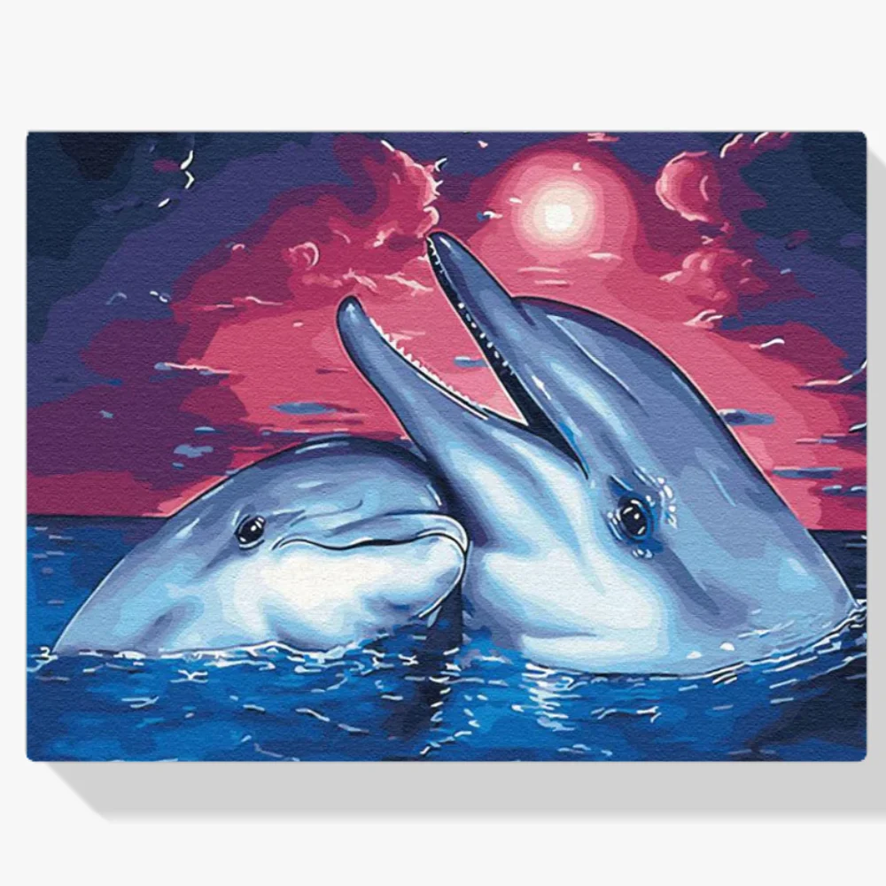 Pintura Diamante - Serenata de delfines