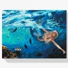 Pintura Diamante - Sirena nadando con peces