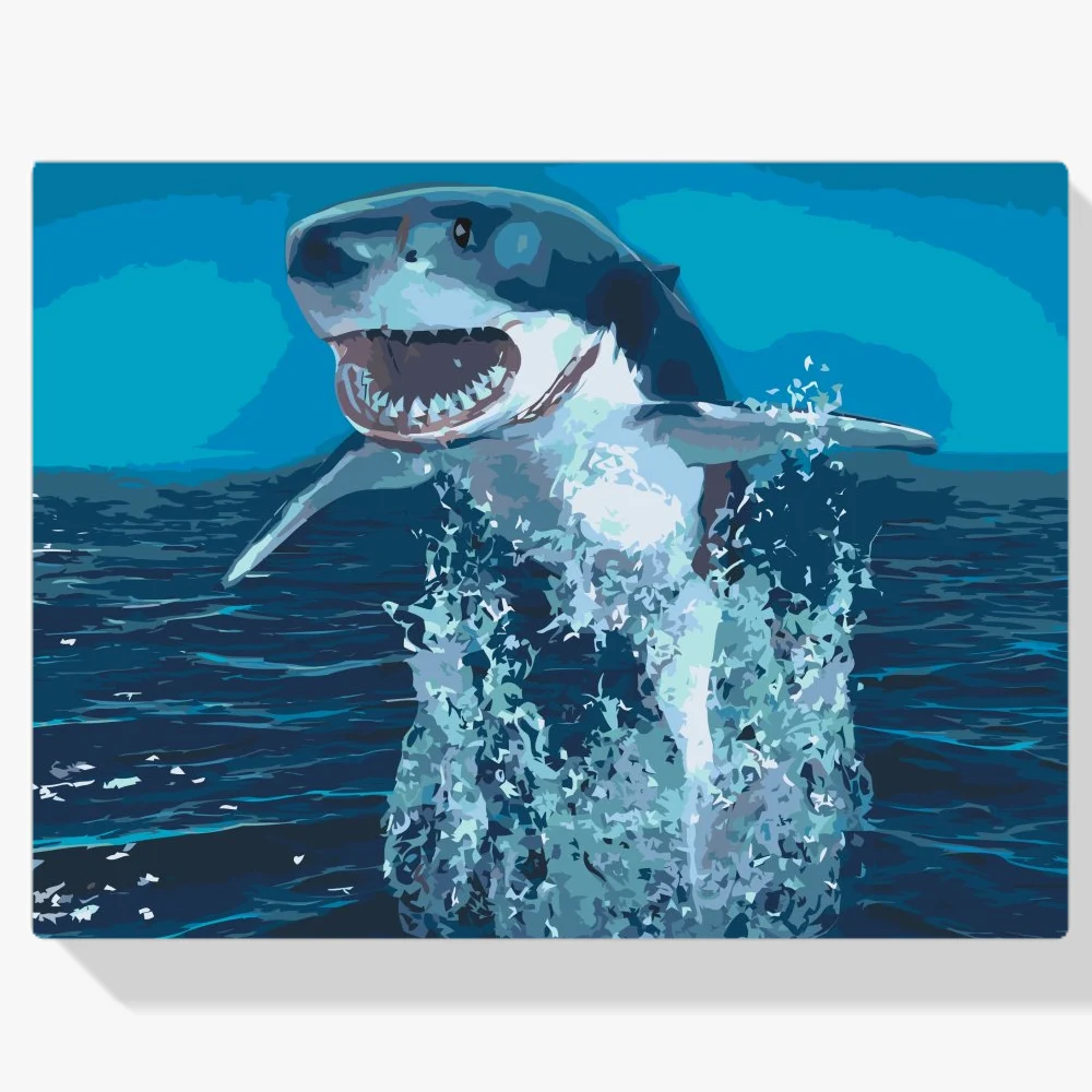 Pintura Diamante - Tiburón sobre el agua