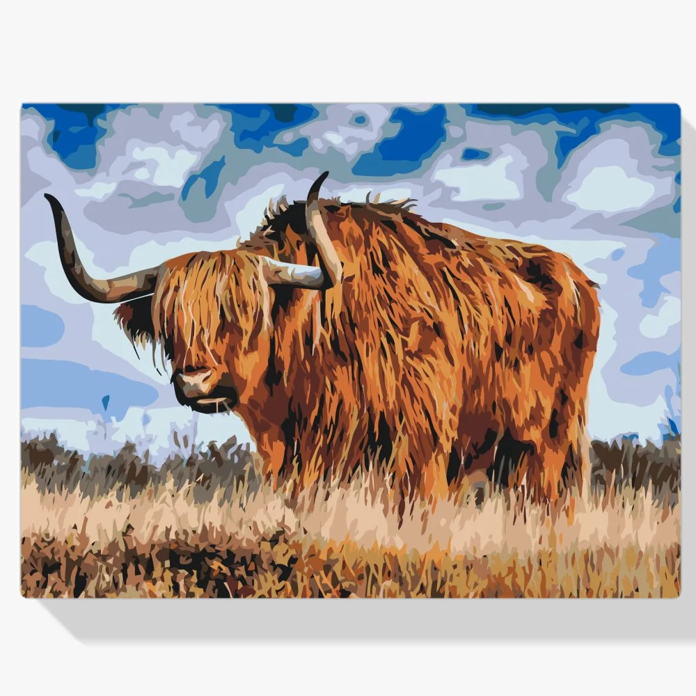Pintura Diamante - Toro en el pasto