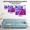 Pintura Diamante - Tulipanes morados con molino