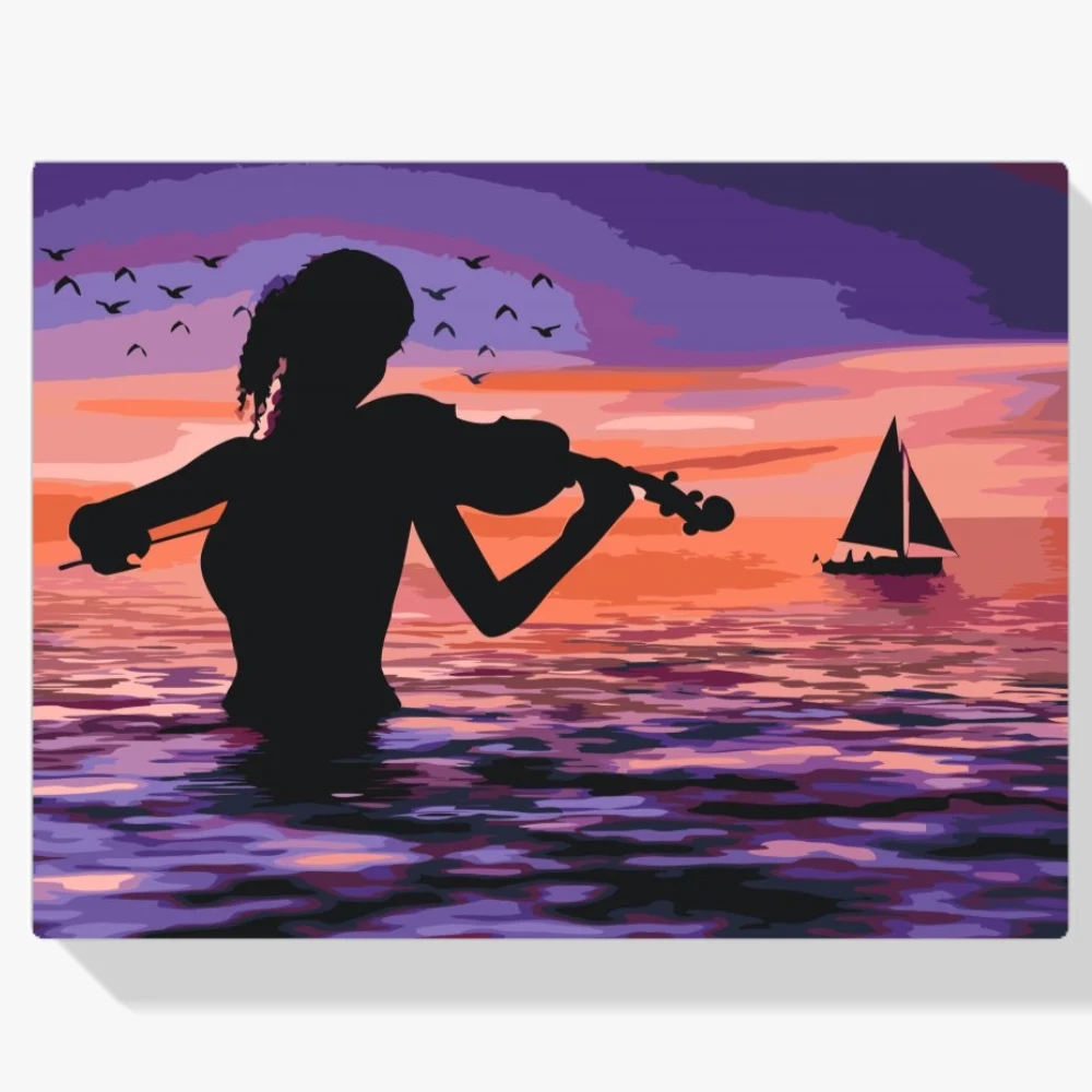 Pintura Diamante - Un jugador de setas en el mar