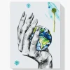 Pintura Diamante - Un planeta en la mano de una mujer