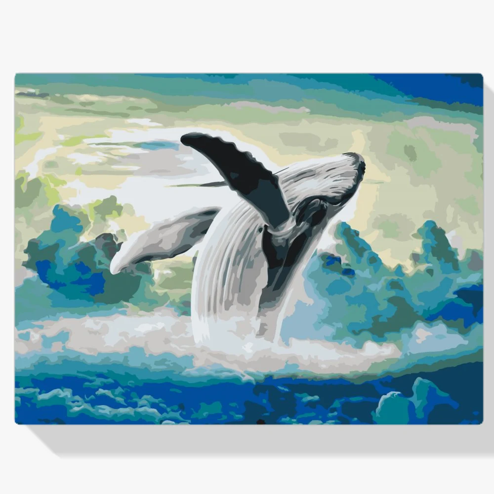 Pintura Diamante - Una ballena en las nubes