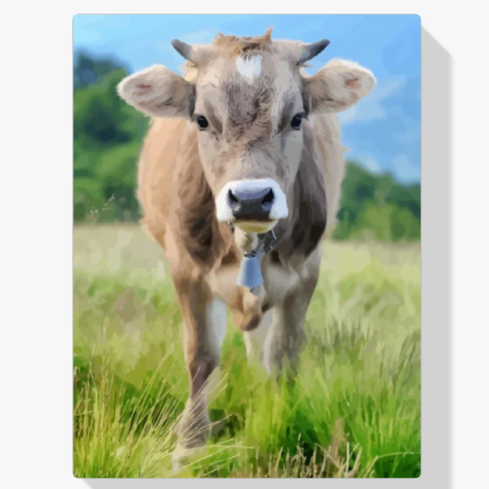 Pintura Diamante - Vaca en el prado