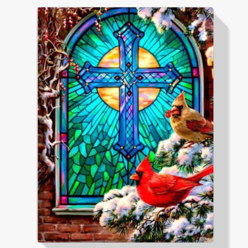 Pintura Diamante - Vidrieras navideñas