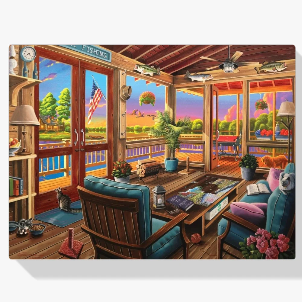 Pintura Diamante - Vista al lago