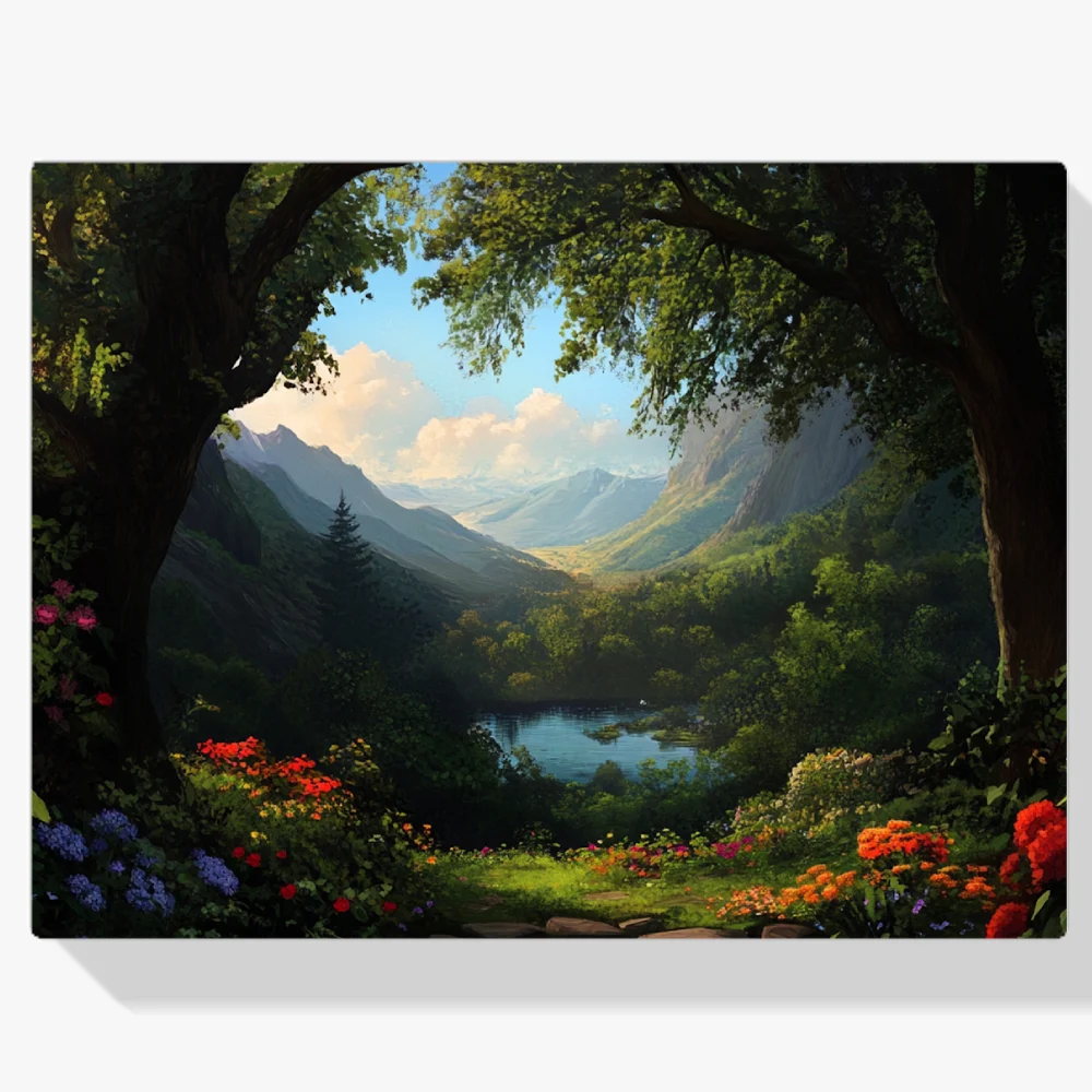 Pintura Diamante - Bosque de flores encantado