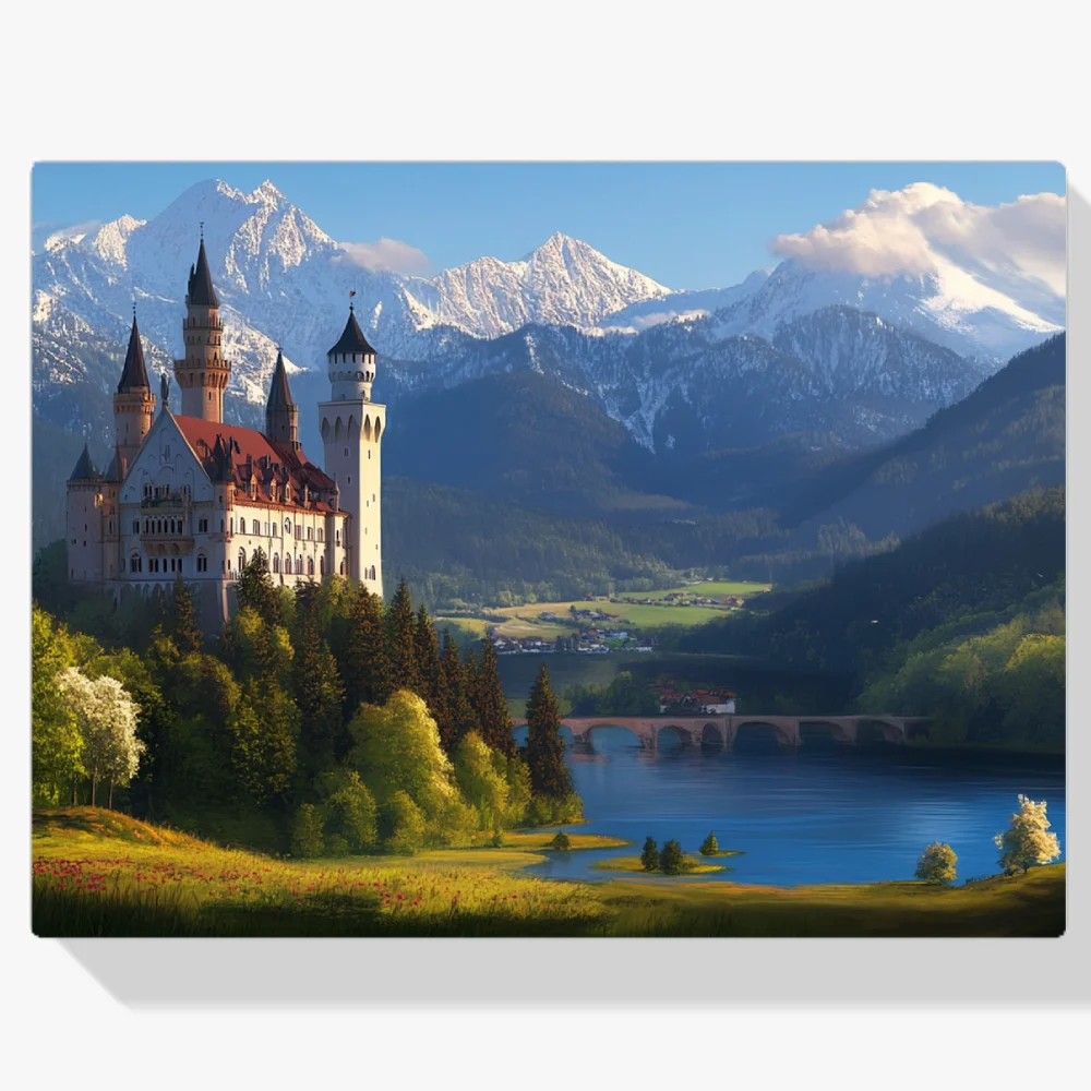 Pintura Diamante - Castillo místico de montaña