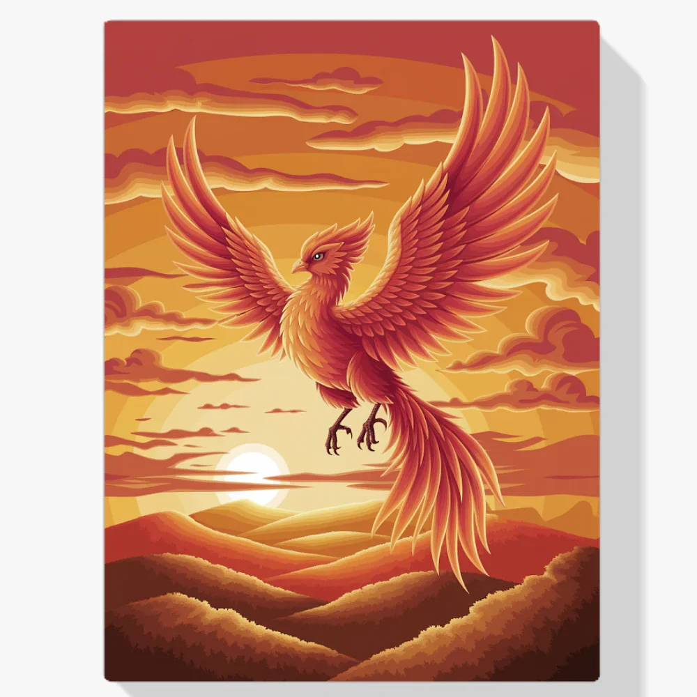 Pintura Diamante - Fénix ardiente en vuelo