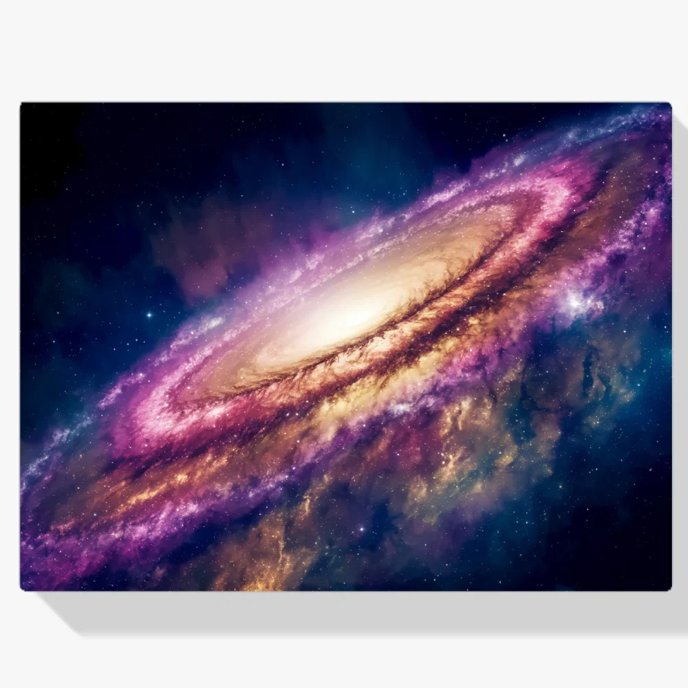 Pintura Diamante - Galaxia colorida con estrellas y cometas