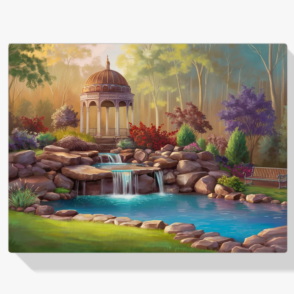 Pintura Diamante - Sereno cenador de jardín