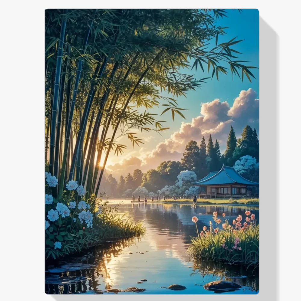 Pintura Diamante - Ecos del bosque de bambú