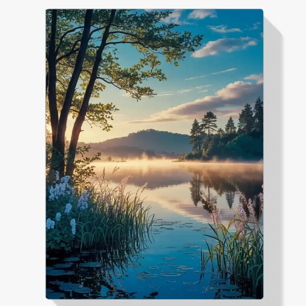 Pintura Diamante - Susurros del lago matutino