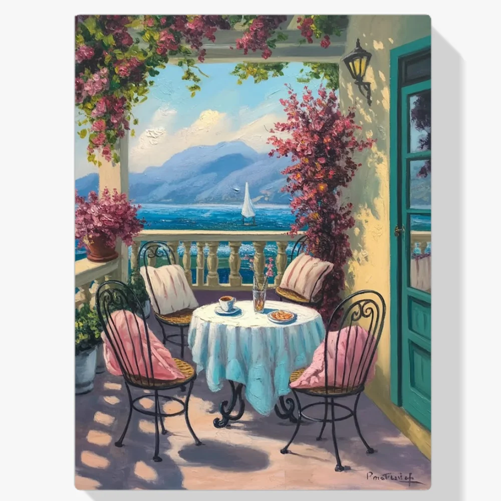 Pintura Diamante - Café en la Veranda