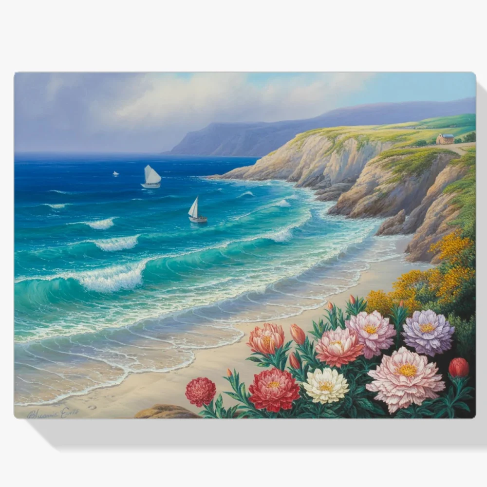 Pintura Diamante - Costa floreciente