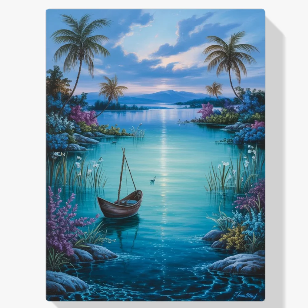 Pintura Diamante - Laguna Crepuscular