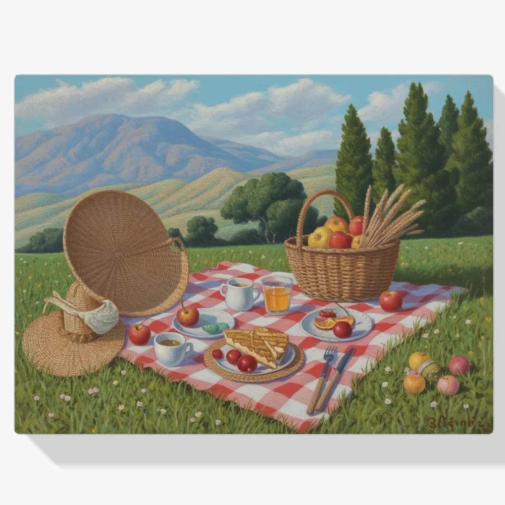 Pintura Diamante - Picnic en tonos pastel