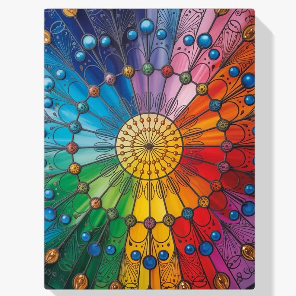 Pintura Diamante - Mandala del espectro del arcoíris - Mandalas