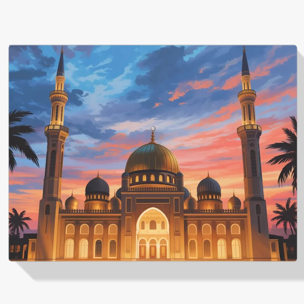 Pintura Diamante - Majestuosa Mezquita al Atardecer