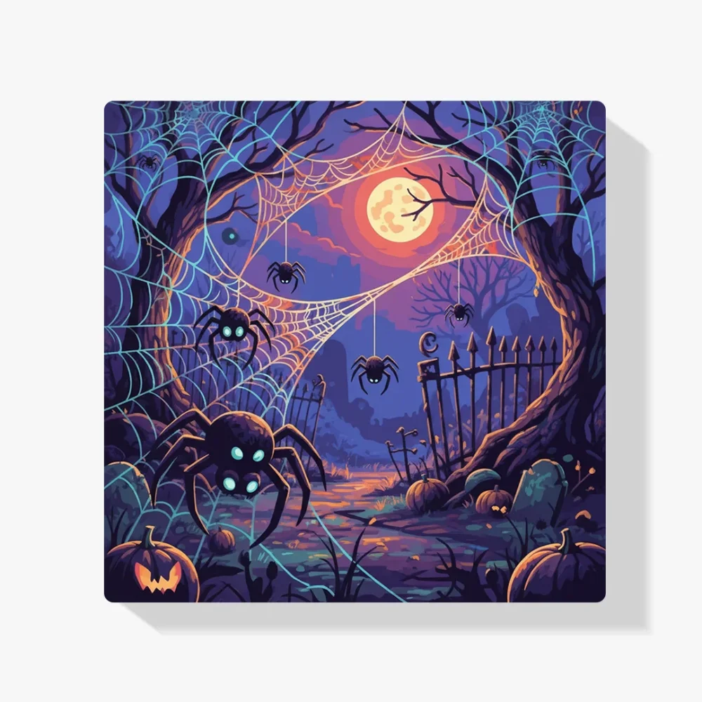 Pintura Diamante - Arañas y telarañas luminosas