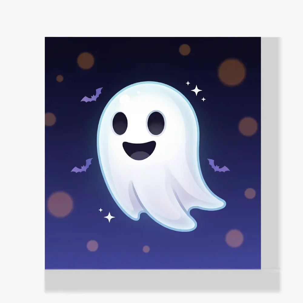 Mini Pintura Diamante - Emoji de fantasma espeluznante