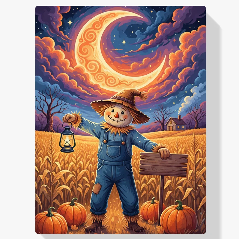 Pintura Diamante - Espantapájaros en el campo