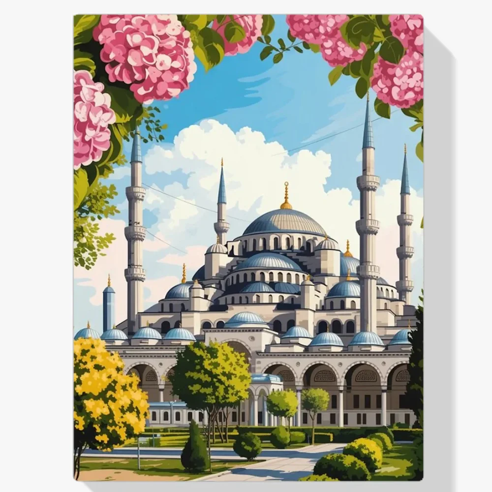 Pintura Diamante - Jardín de la Mezquita Azul