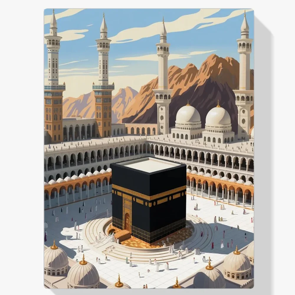 Pintura Diamante - Kaaba de Luz Dorada
