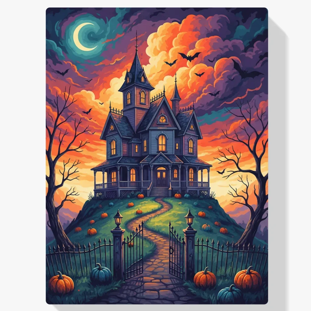 Pintura Diamante - Mansión encantada en la colina