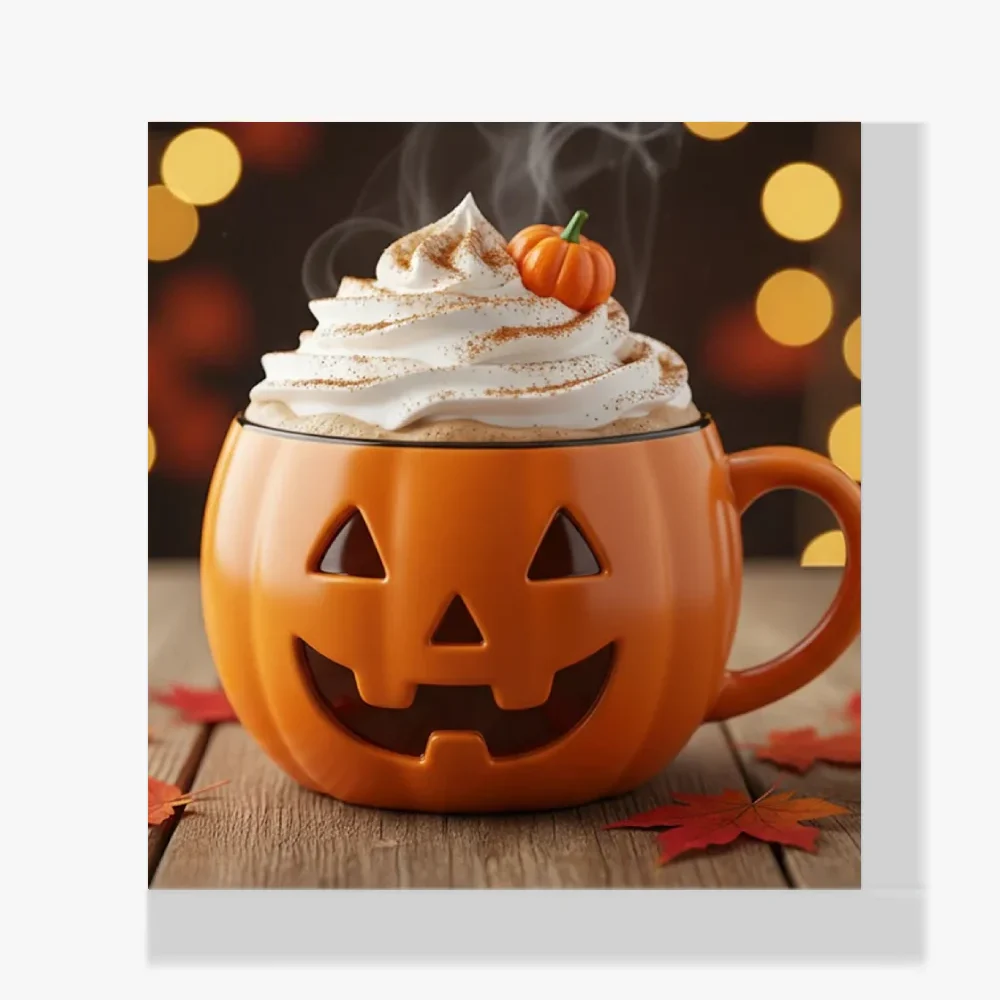 Mini Pintura Diamante - Taza de latte de calabaza