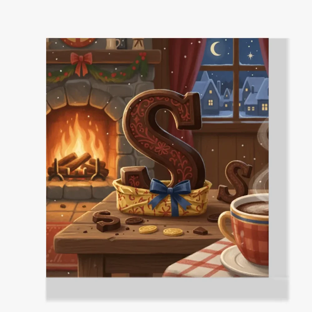 Mini Pintura Diamante - Letra S Chocolate