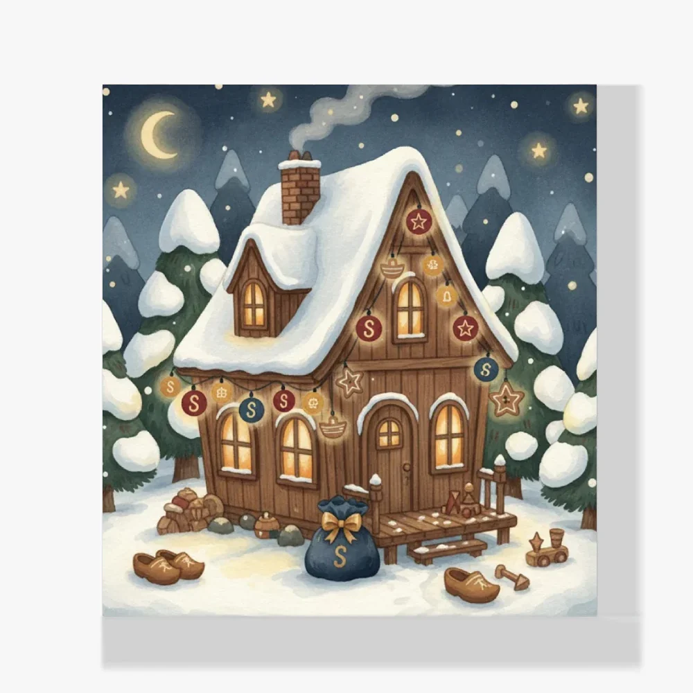 Mini Pintura Diamante - Pequeña casita con luces