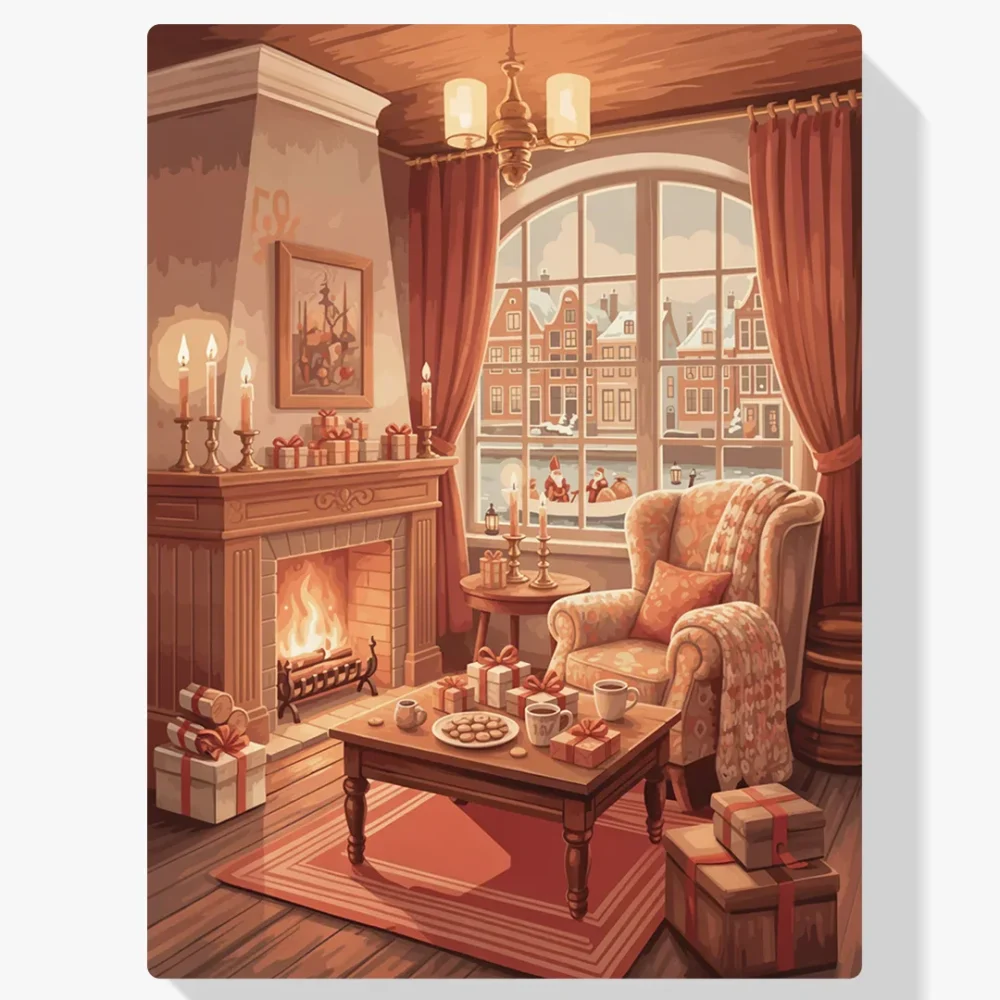 Pintura Diamante - Cálido resplandor junto al canal